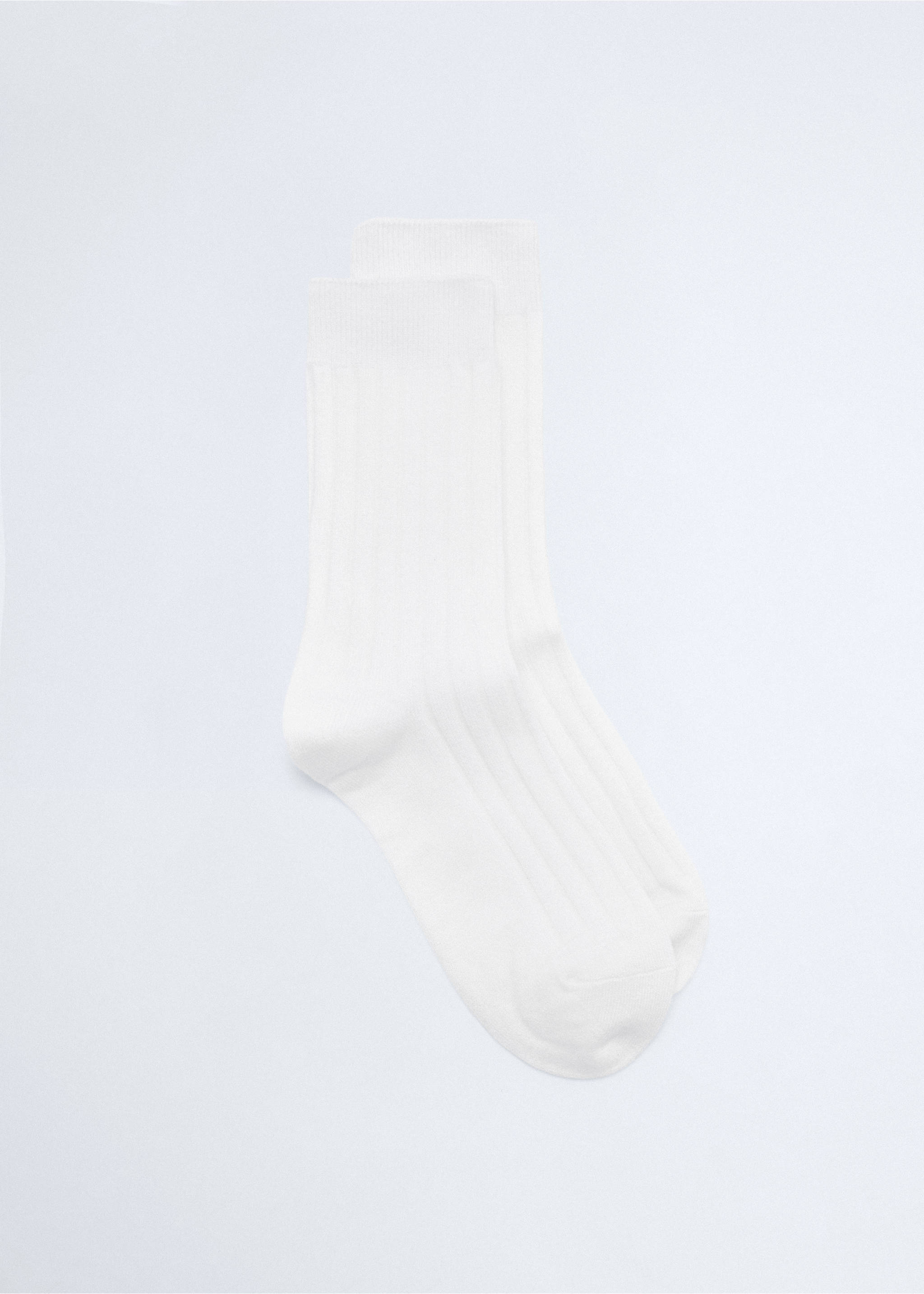Ribbed wool blend socks - Article without model, Ecru. Ref: 37066368-00.