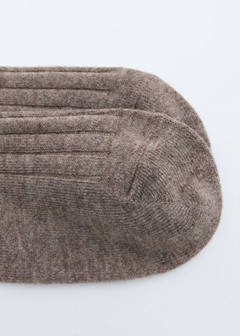 Ribbed wool blend socks — Medium Brown 4