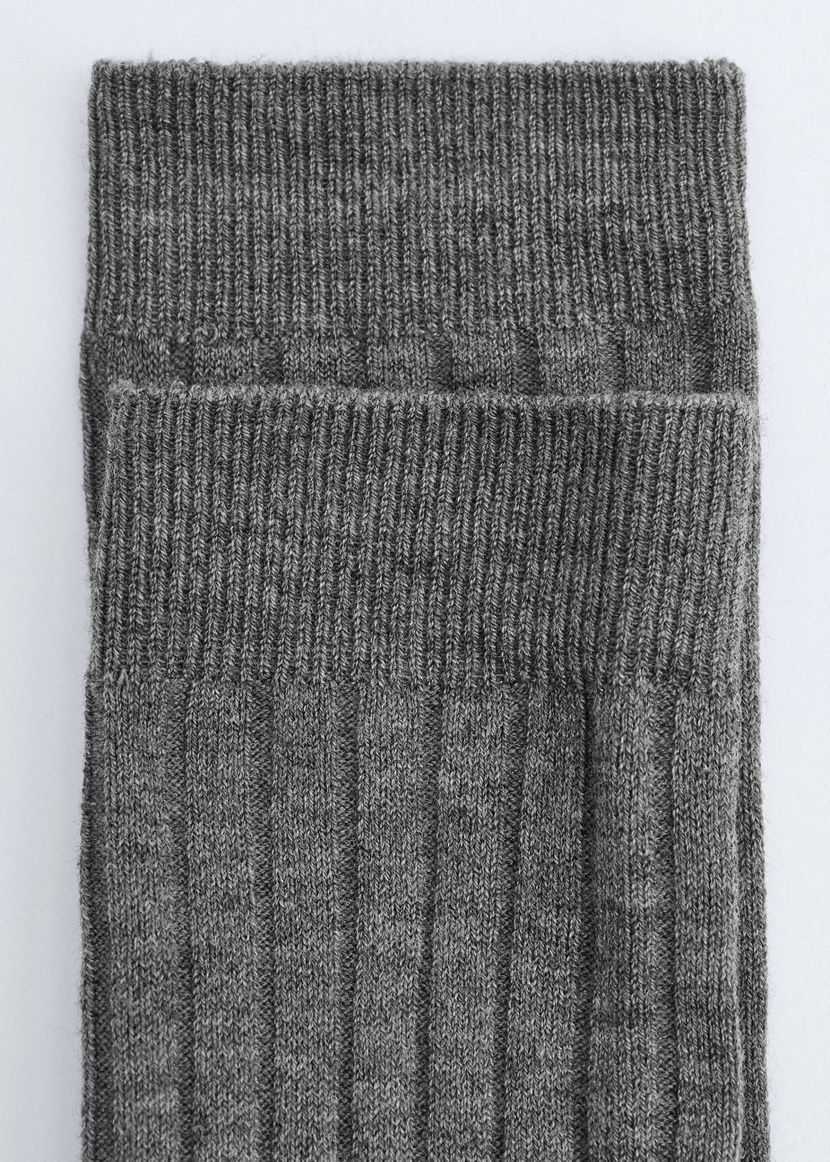 Ribbed wool blend socks — Dark Heather Grey