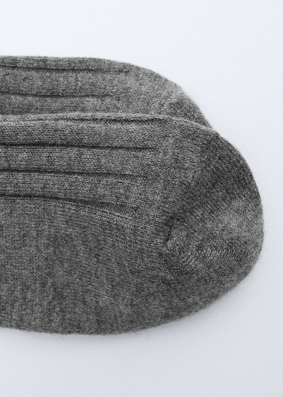 Ribbed wool blend socks — Dark Heather Grey
