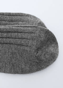 Ribbed wool blend socks — Dark Heather Grey 4