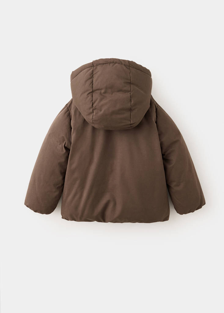 Padded sherpa-lined anorak — Brown
