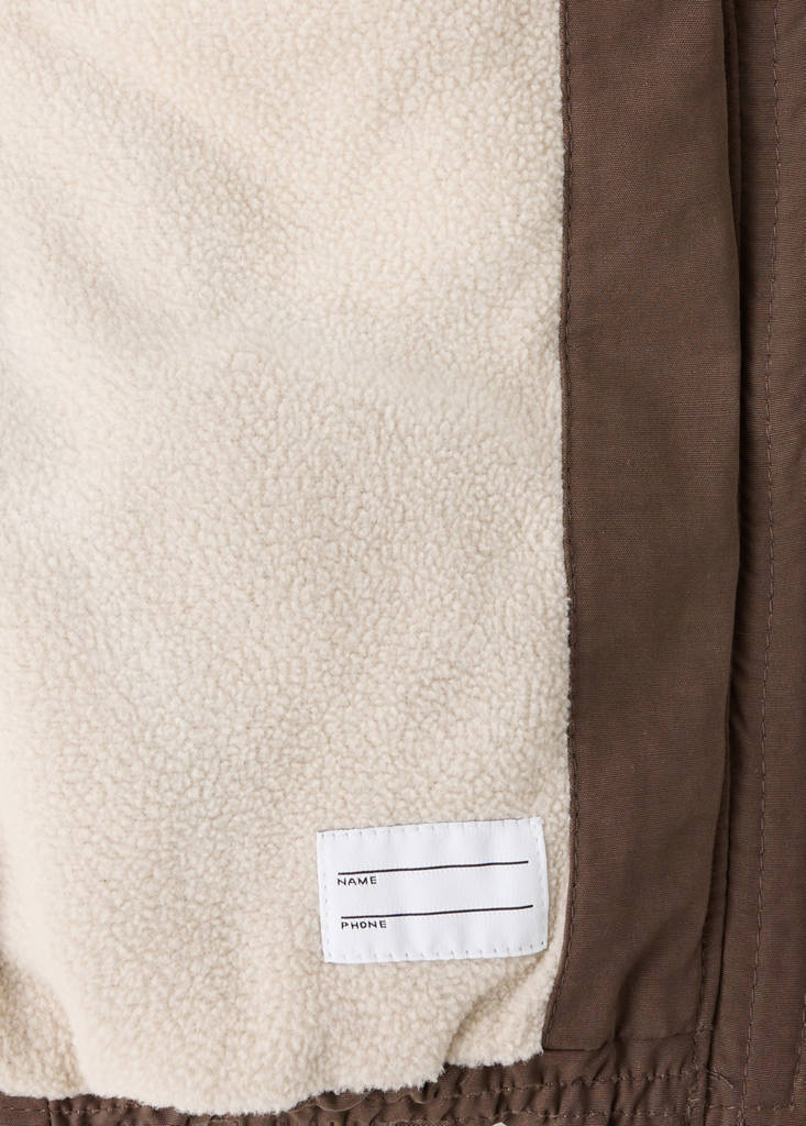 Padded sherpa-lined anorak — Brown