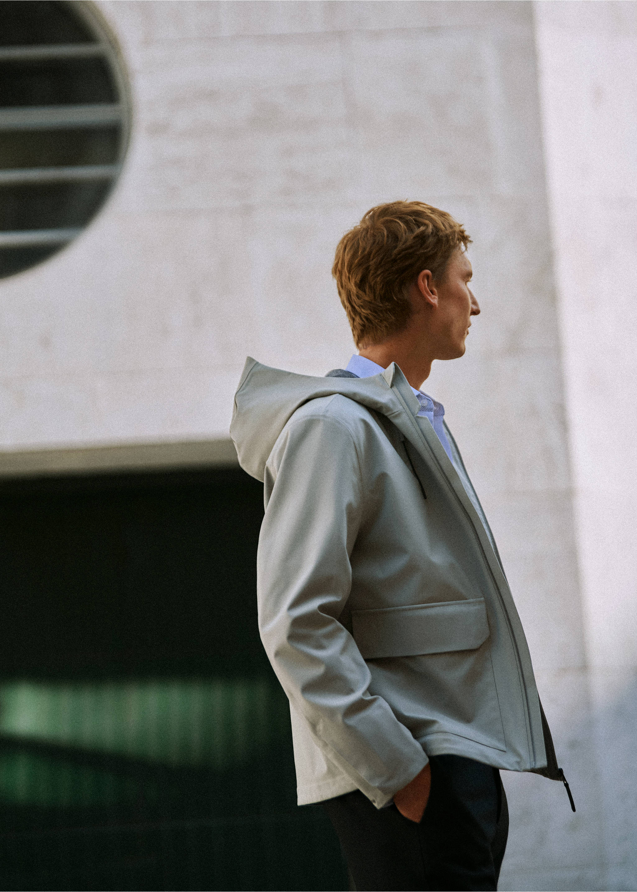 Water-repellent Thermolite® hooded jacket - Details of the article 5, Medium Brown. Ref: 37066722-00.