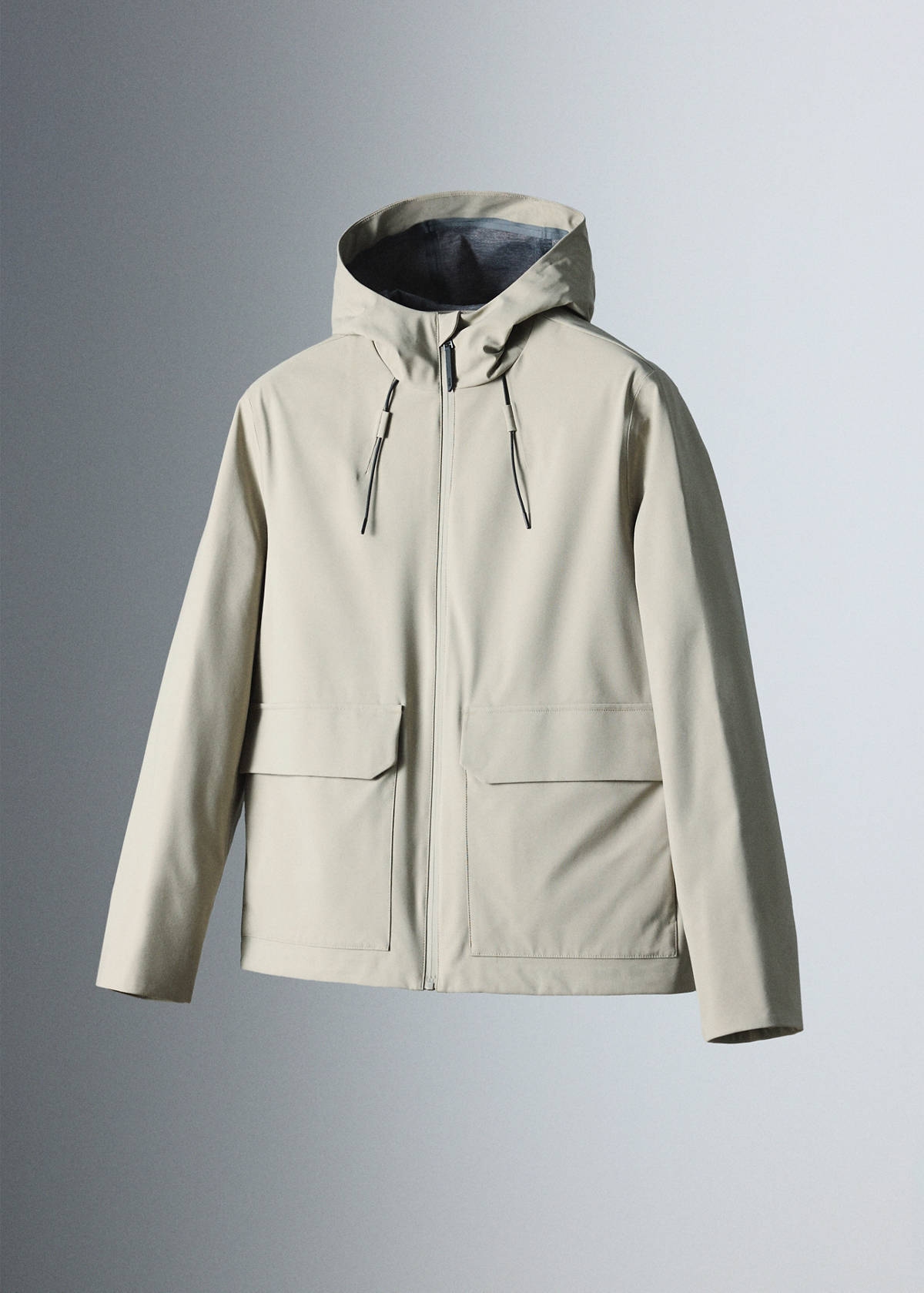 Water-repellent Thermolite® hooded jacket — Medium Brown