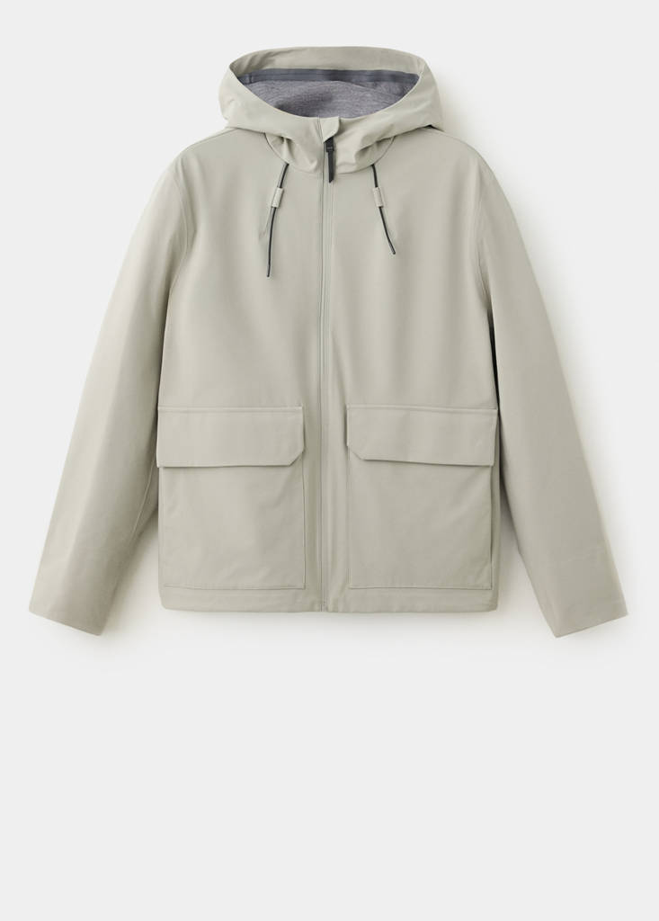 Water-repellent Thermolite® hooded jacket — Medium Brown