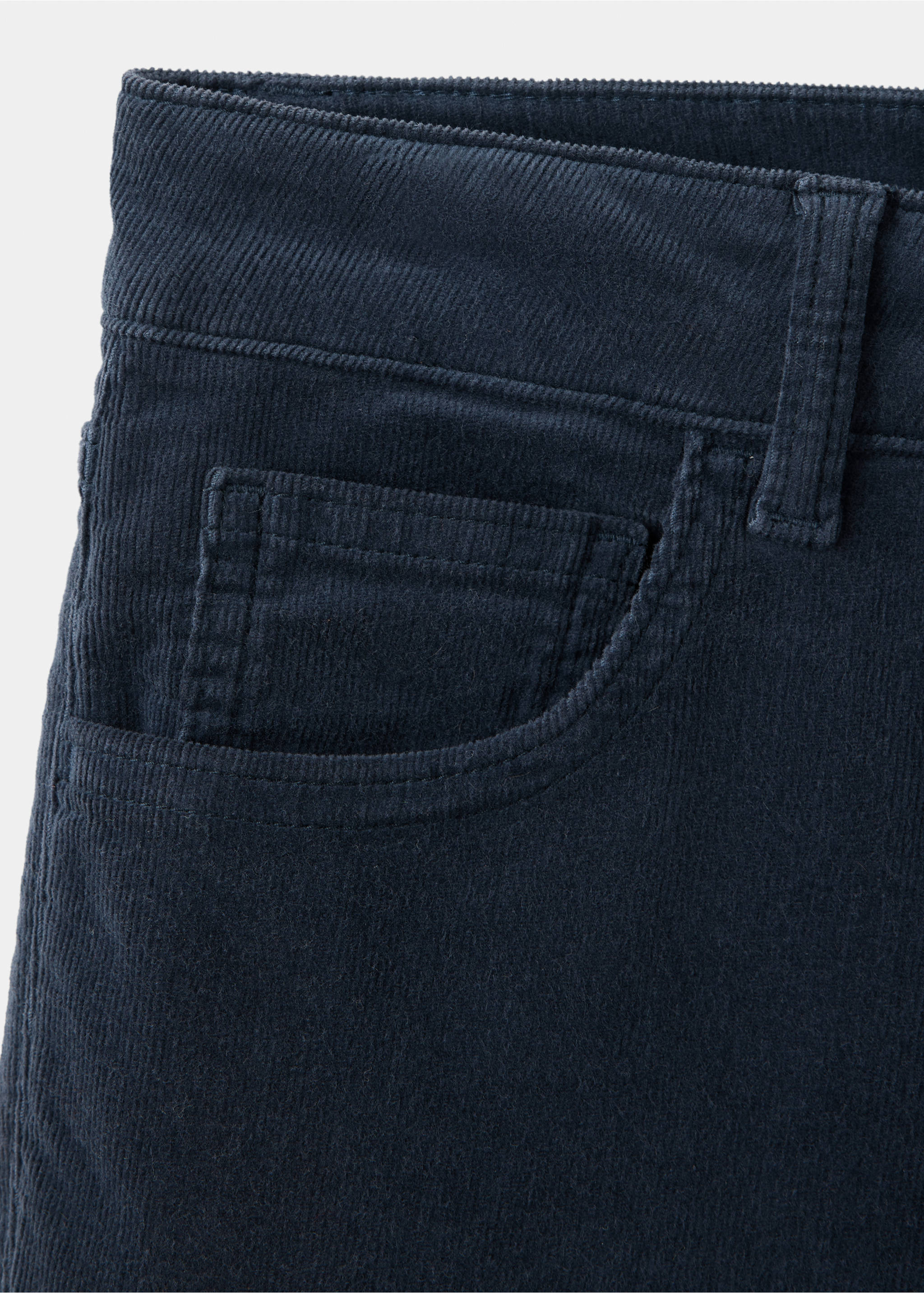 Corduroy flare jeans - Details of the article 8, Navy. Ref: 37066724-00.