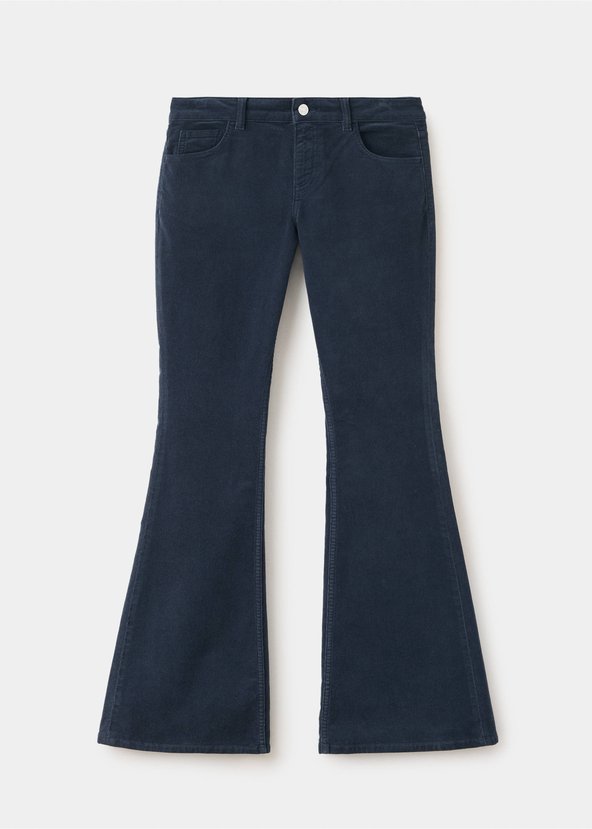 Corduroy flare jeans - Article without model, Navy. Ref: 37066724-00.