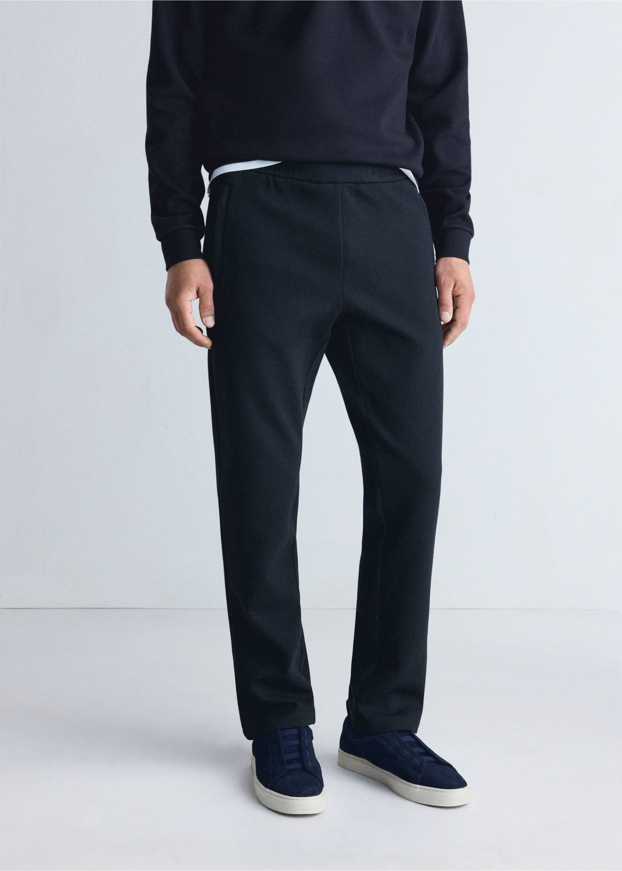 Thermolite® elasticated-waist joggers - Medium plane, Navy. Ref: 37066727-00.