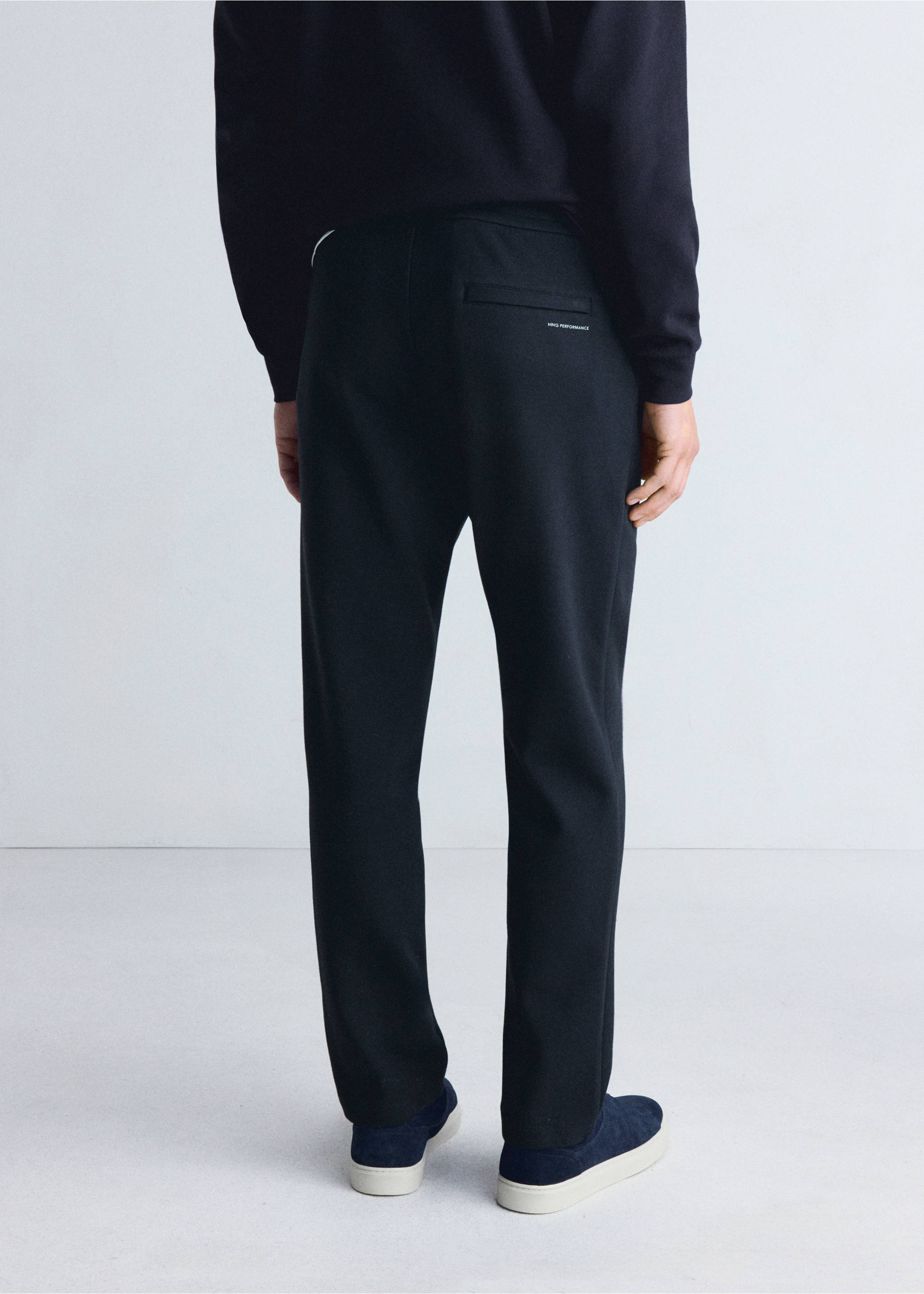Thermolite® elasticated-waist joggers - Reverse of the article, Navy. Ref: 37066727-00.