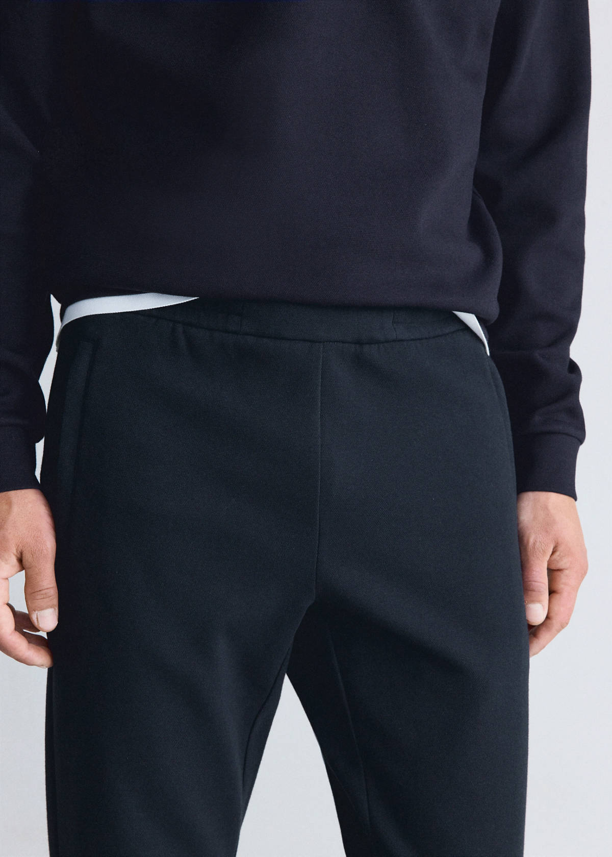 Thermolite® elasticated-waist joggers — Navy