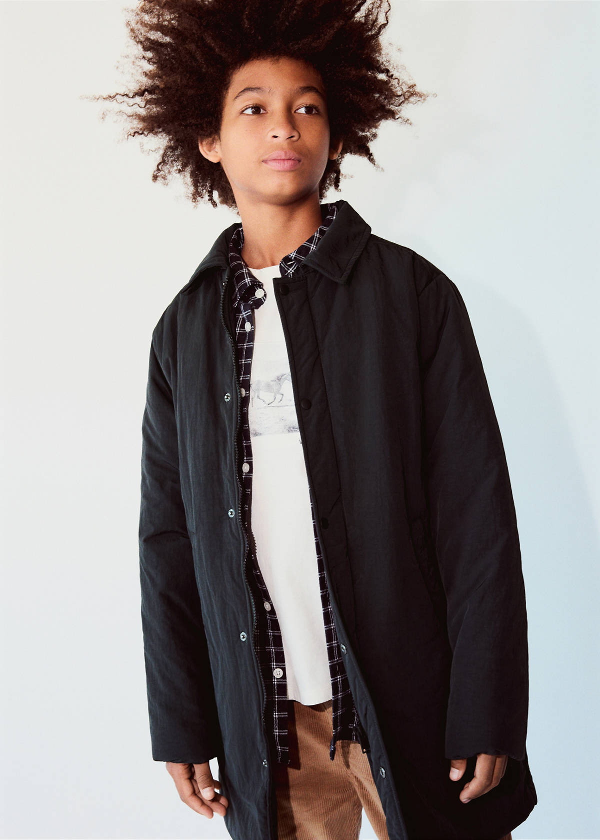 Quilted coat — Black