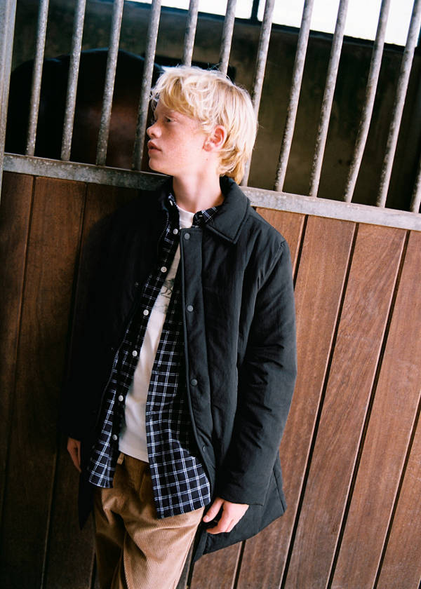 Quilted coat — Black