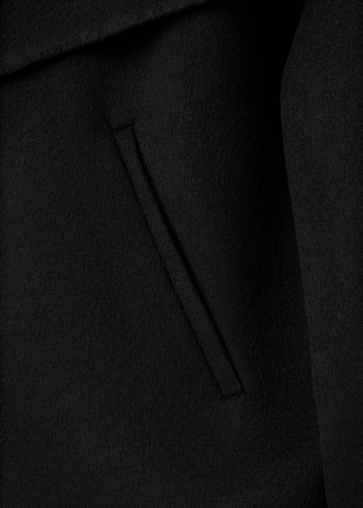 Wool shawl-collar jacket — Black