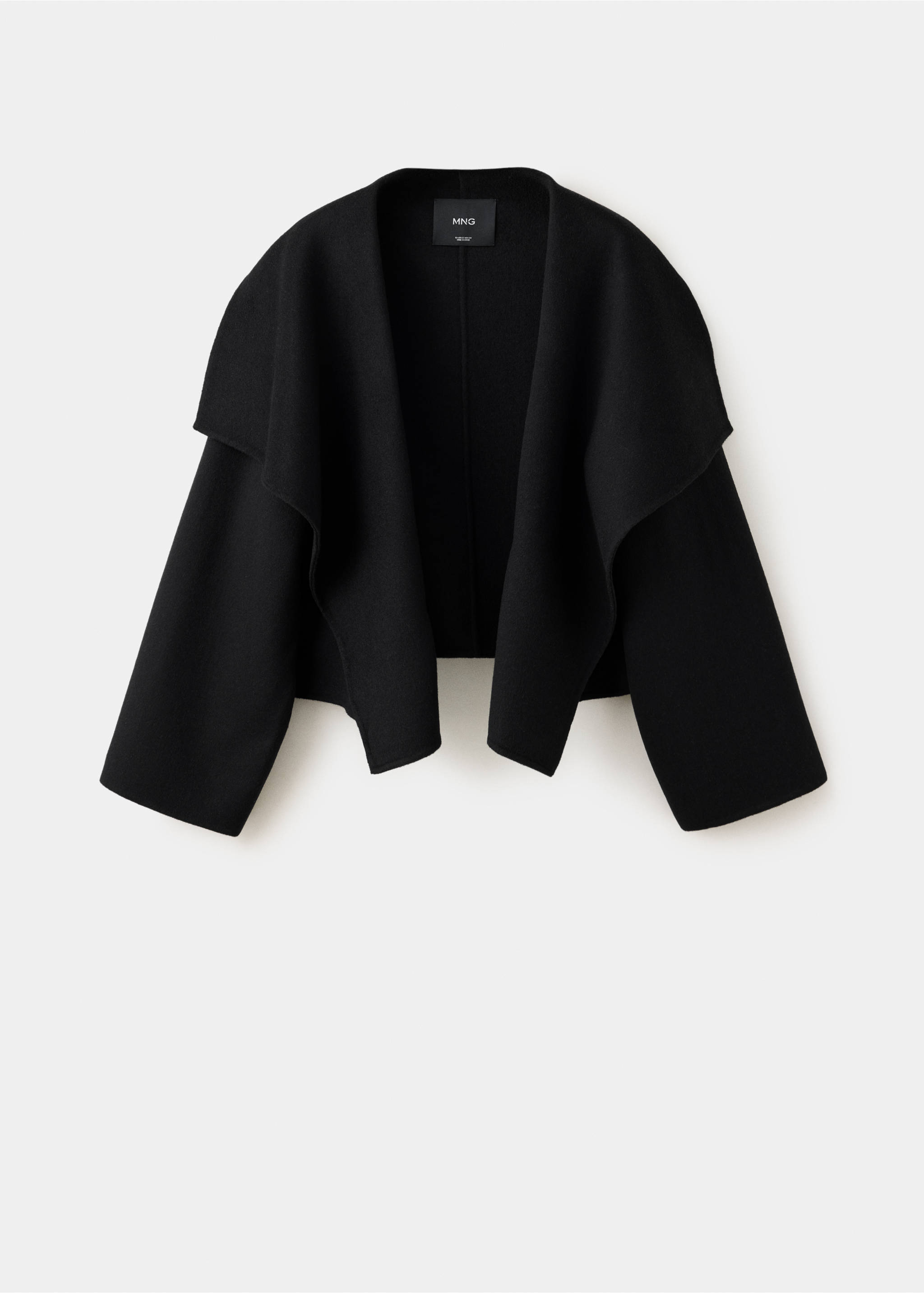 Wool shawl-collar jacket - Article without model, Black. Ref: 37066740-00.