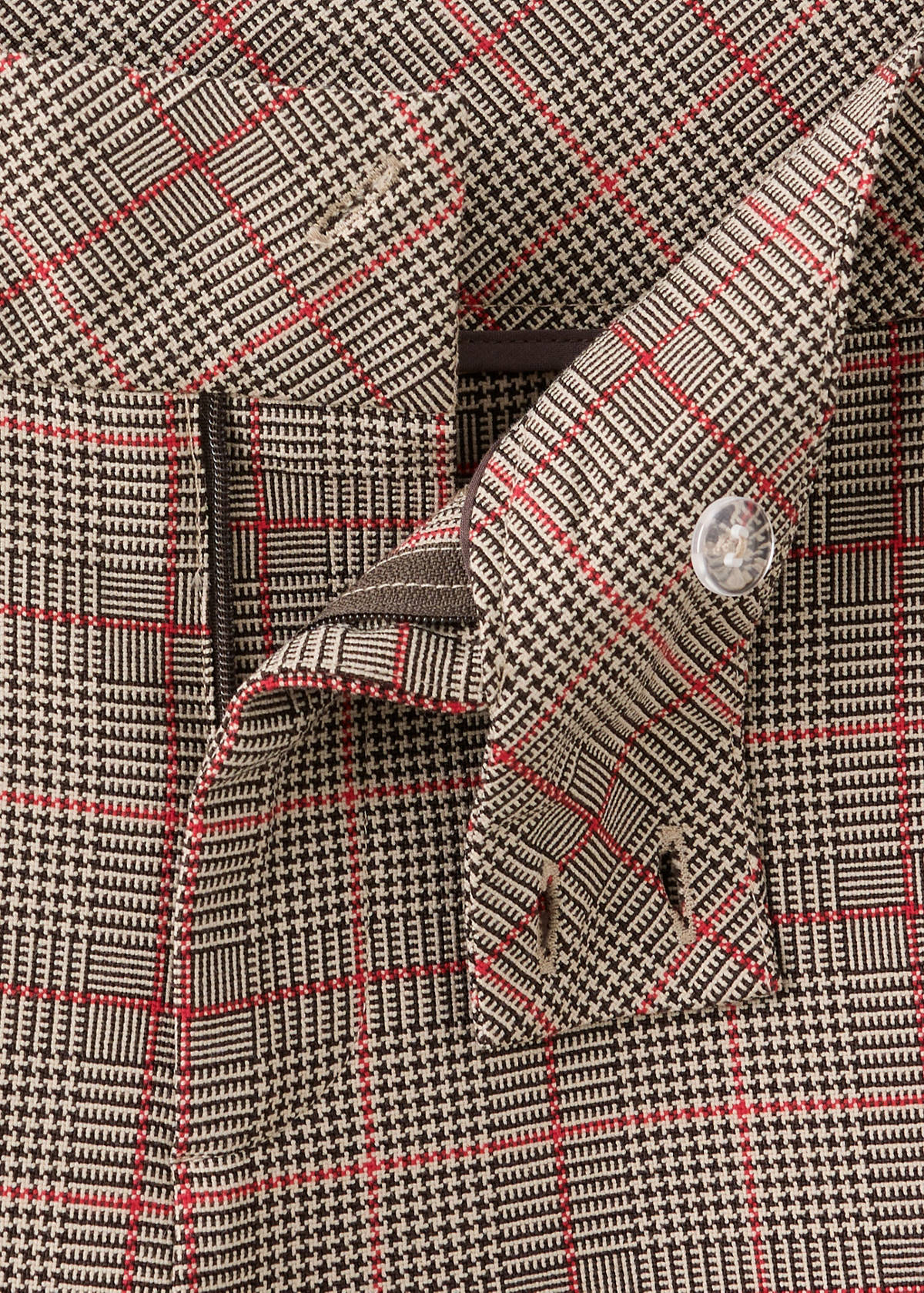 Straight checked trousers — Brown