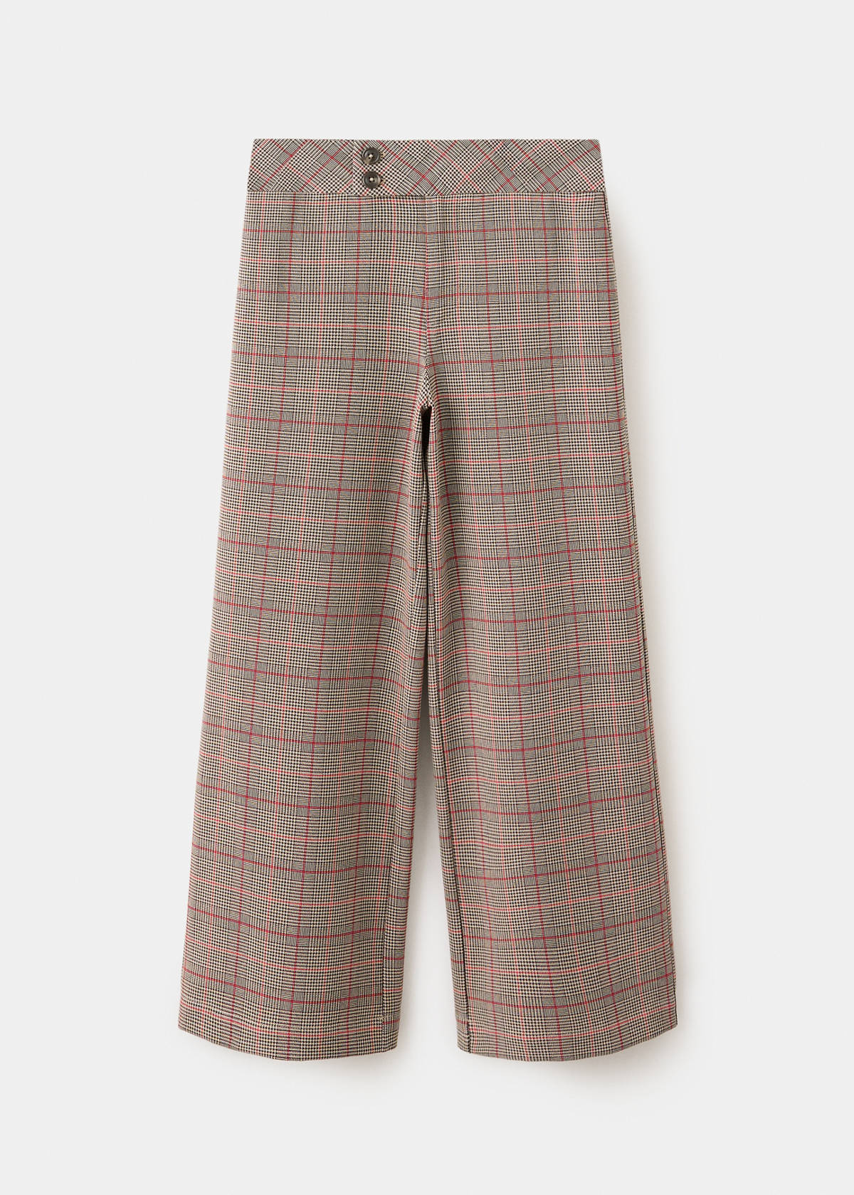 Straight checked trousers — Brown