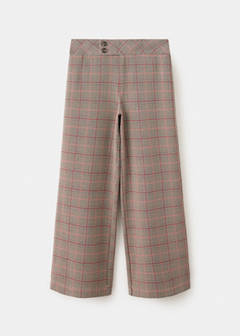 Straight checked trousers — Brown 2