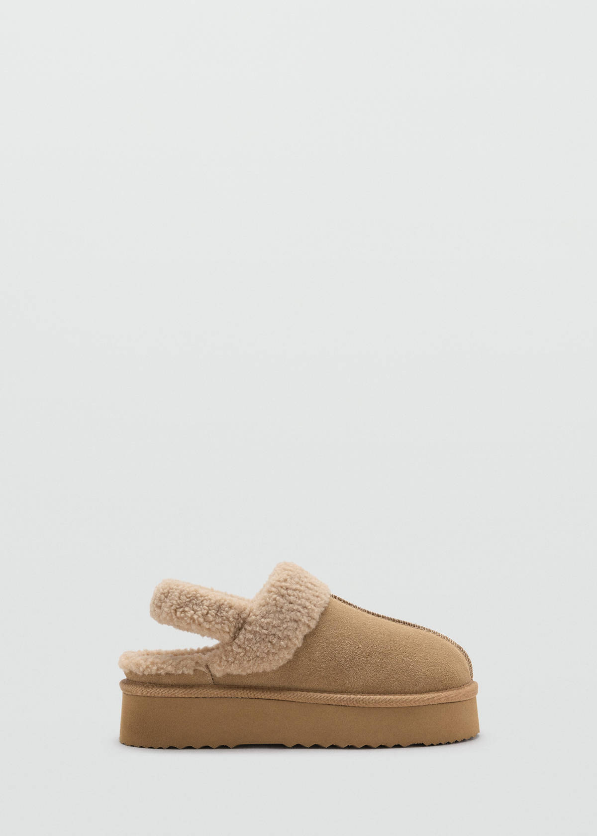 Suede and sheepskin shoe — Sand