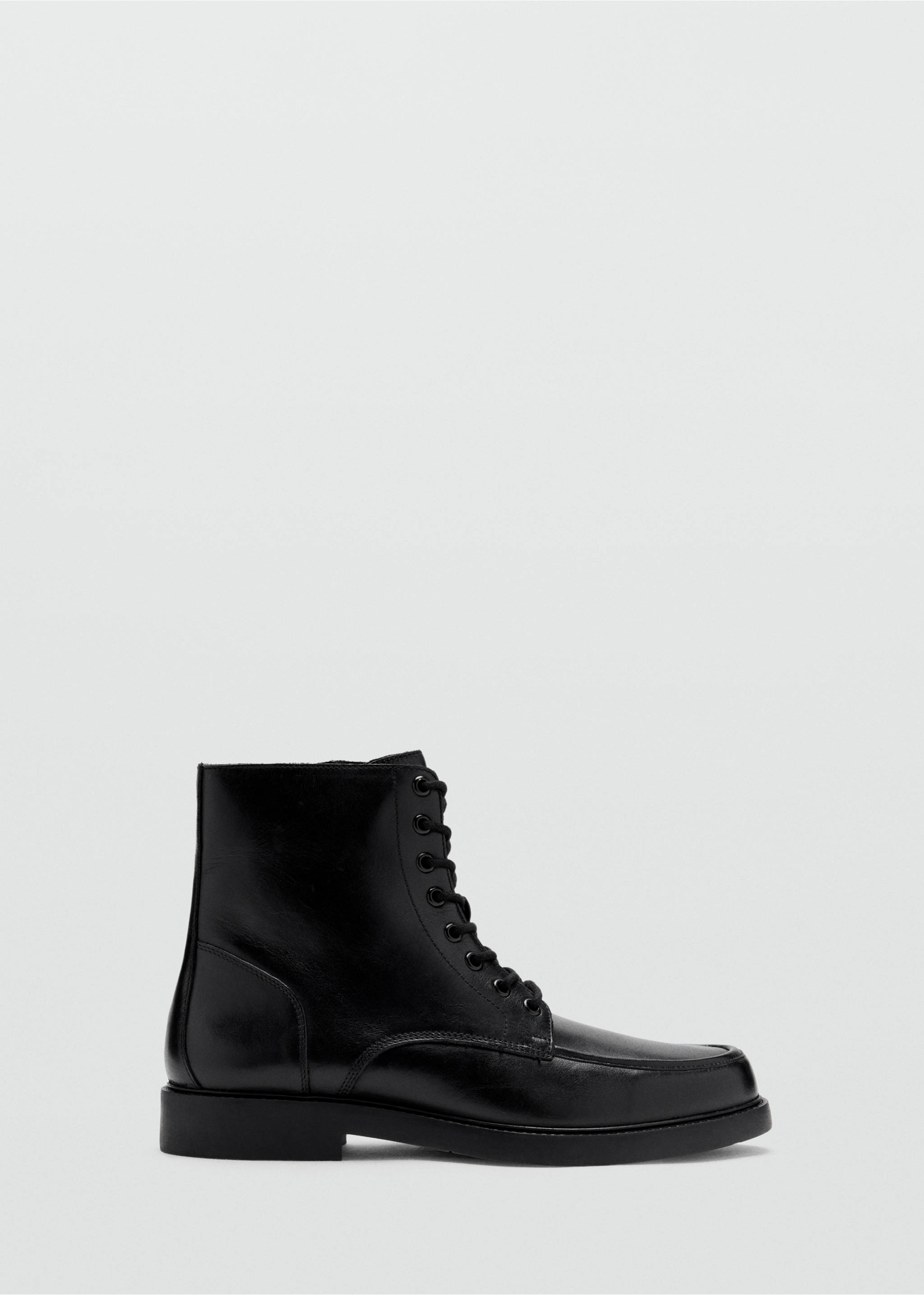 Lace-up leather ankle boots - Article without model, Black. Ref: 37066746-00.