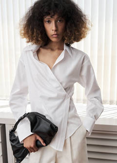 Wrap-over cotton blouse — Off White 1