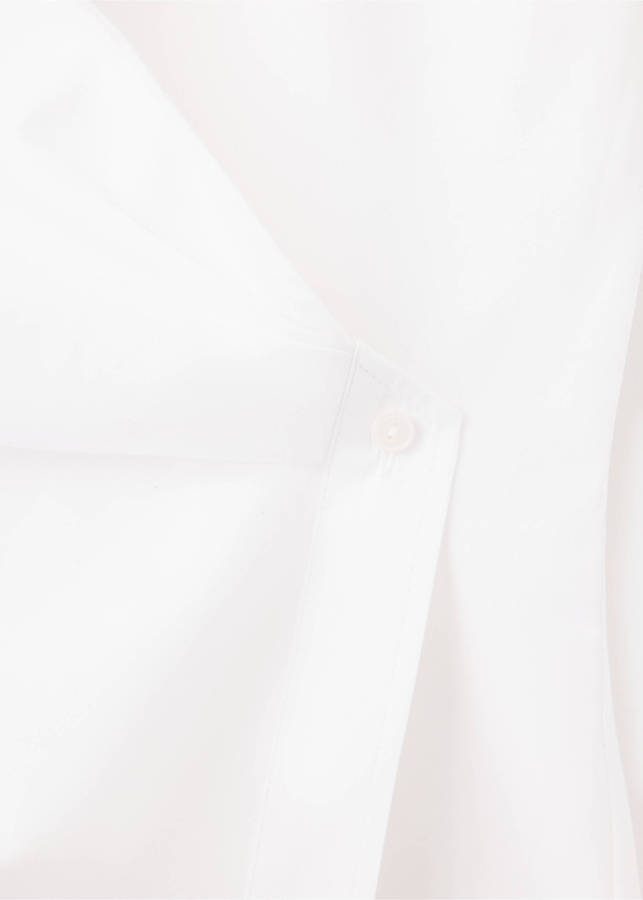 Wrap-over cotton blouse - Details of the article 0, Off White. Ref: 37066749-00.