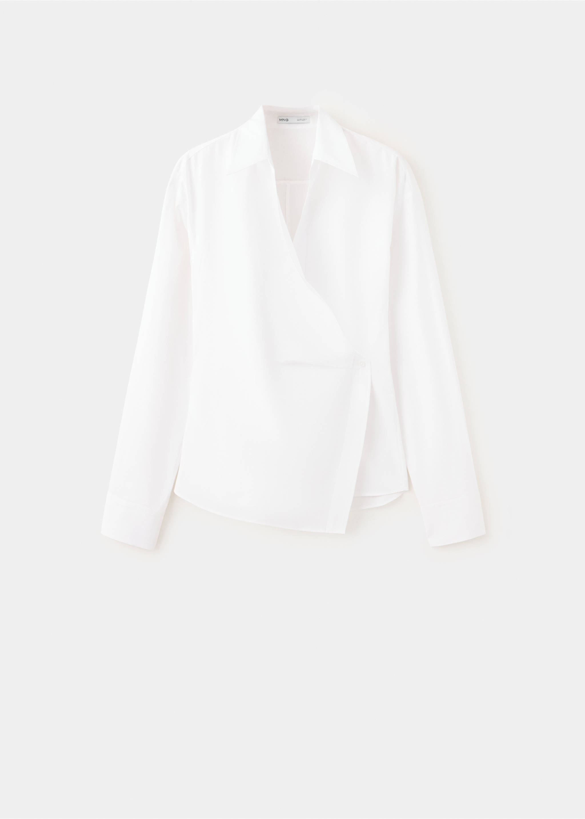 Wrap-over cotton blouse - Article without model, Off White. Ref: 37066749-00.