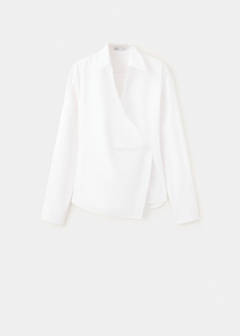 Wrap-over cotton blouse — Off White 4