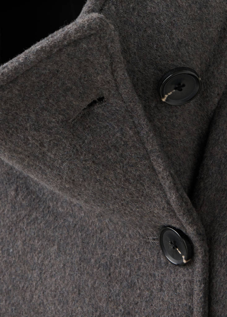 Wool funnel neck coat — Dark Heather Grey
