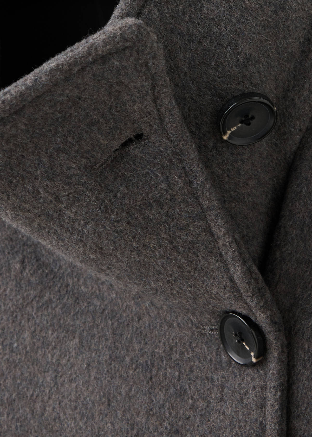 Wool funnel neck coat — Dark Heather Grey