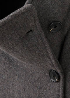 Wool funnel neck coat — Dark Heather Grey 6