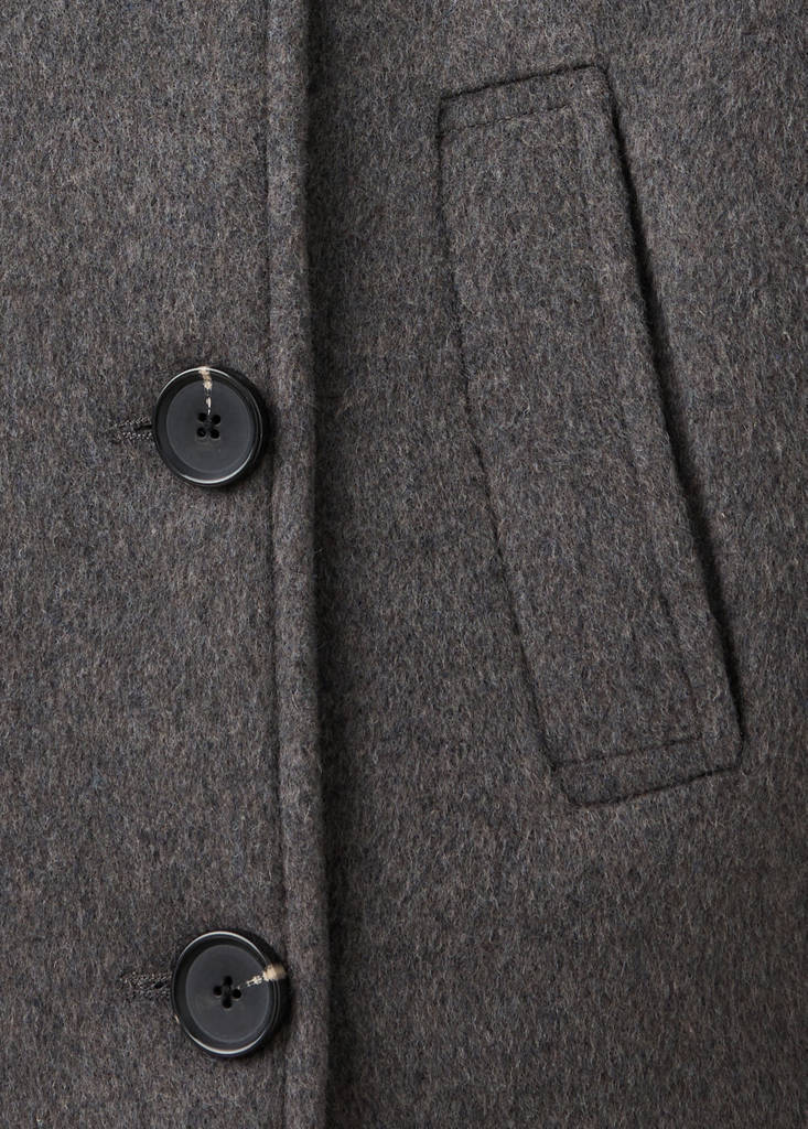 Wool funnel neck coat — Dark Heather Grey
