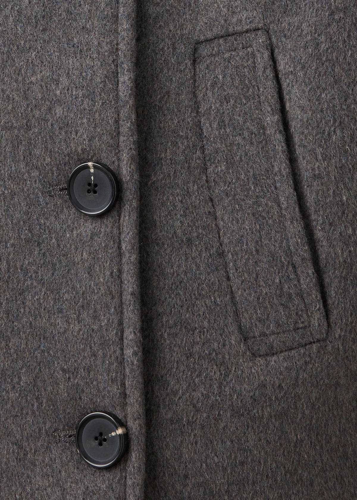 Wool funnel neck coat — Dark Heather Grey