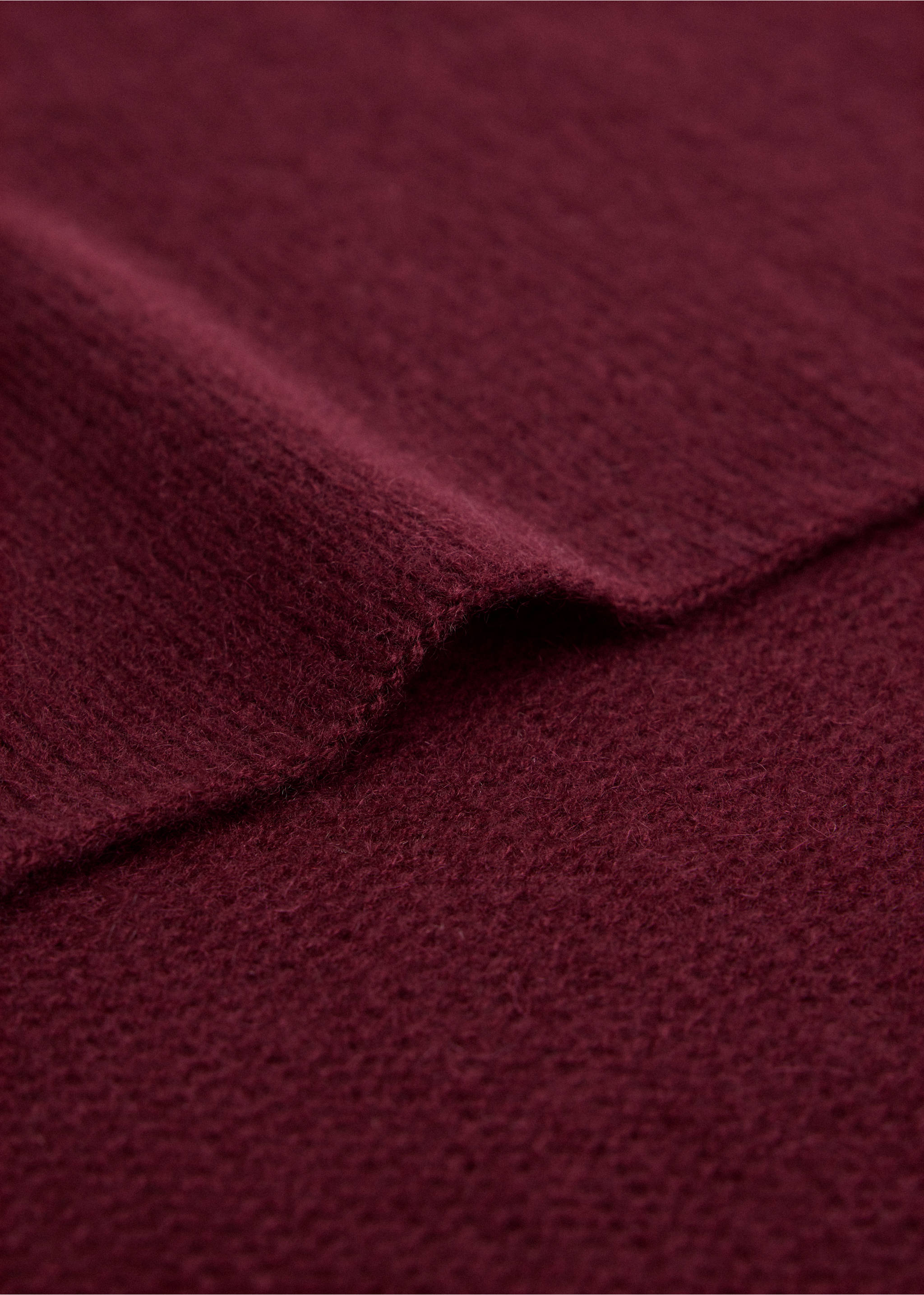 Bufanda punto 100% cashmere - Plano medio, Burdeos. Ref: 37067115-00.