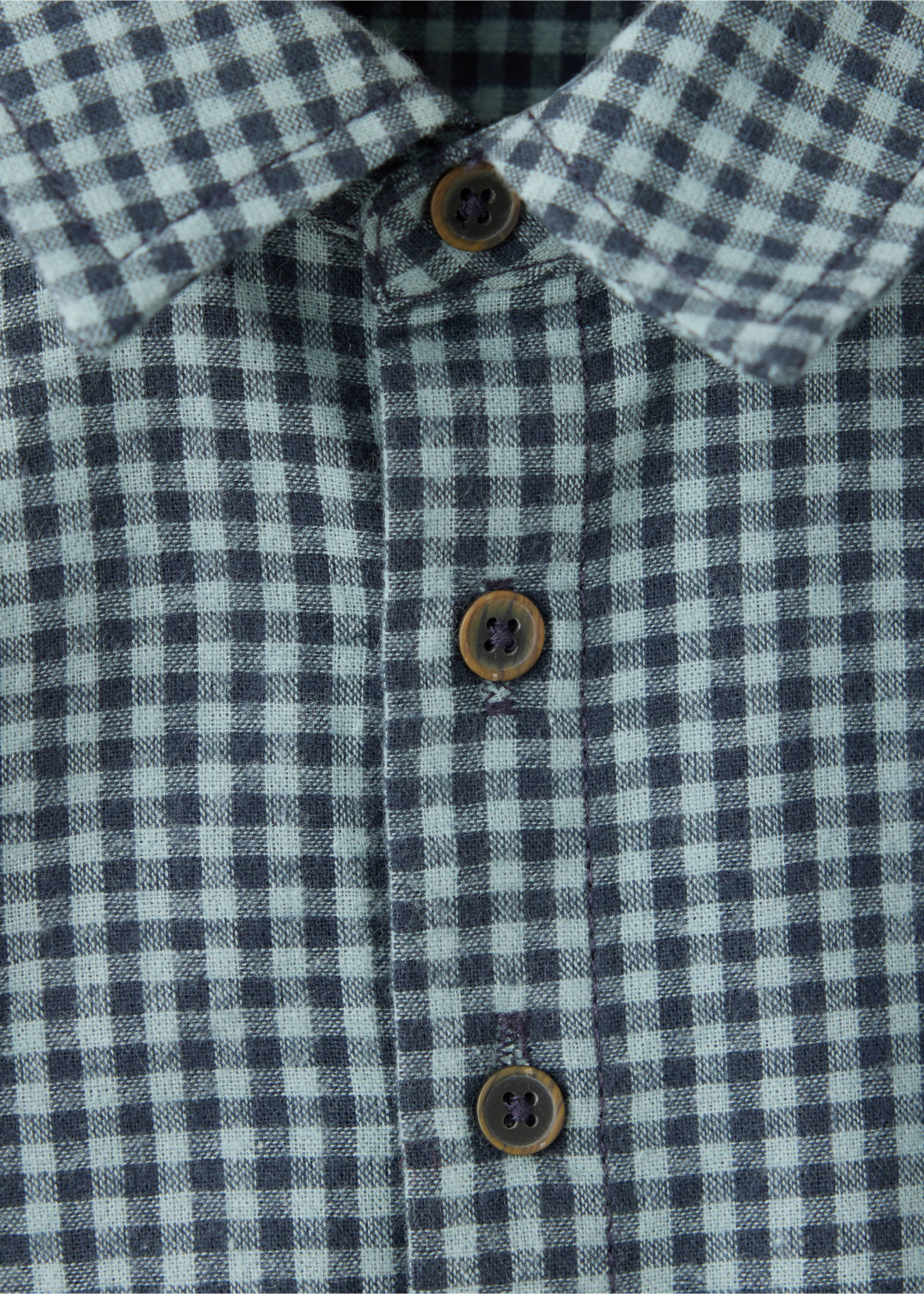 100% cotton checked shirt - Details of the article 8, Green. Ref: 37067119-00.
