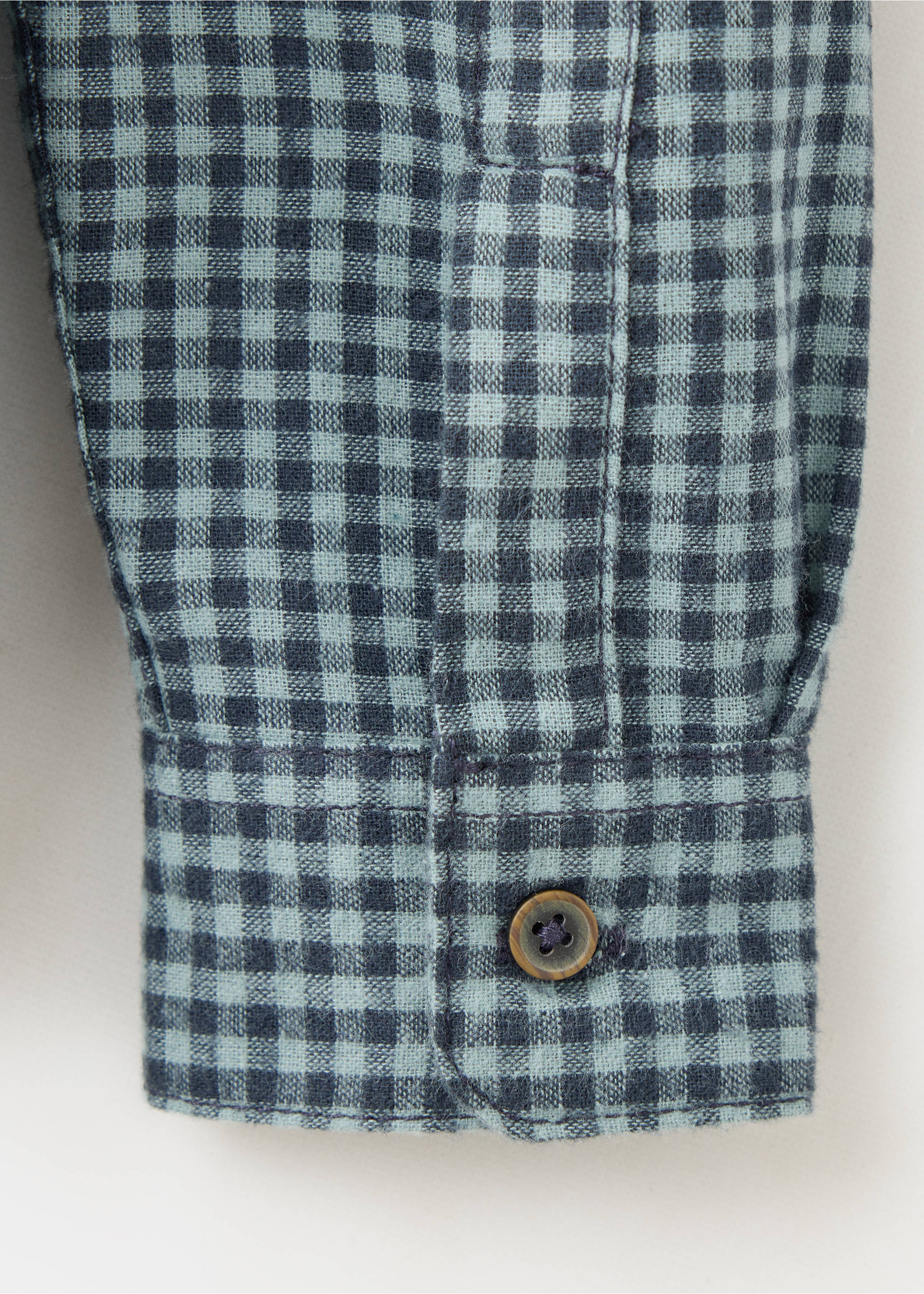 100% cotton checked shirt - Details of the article 0, Green. Ref: 37067119-00.