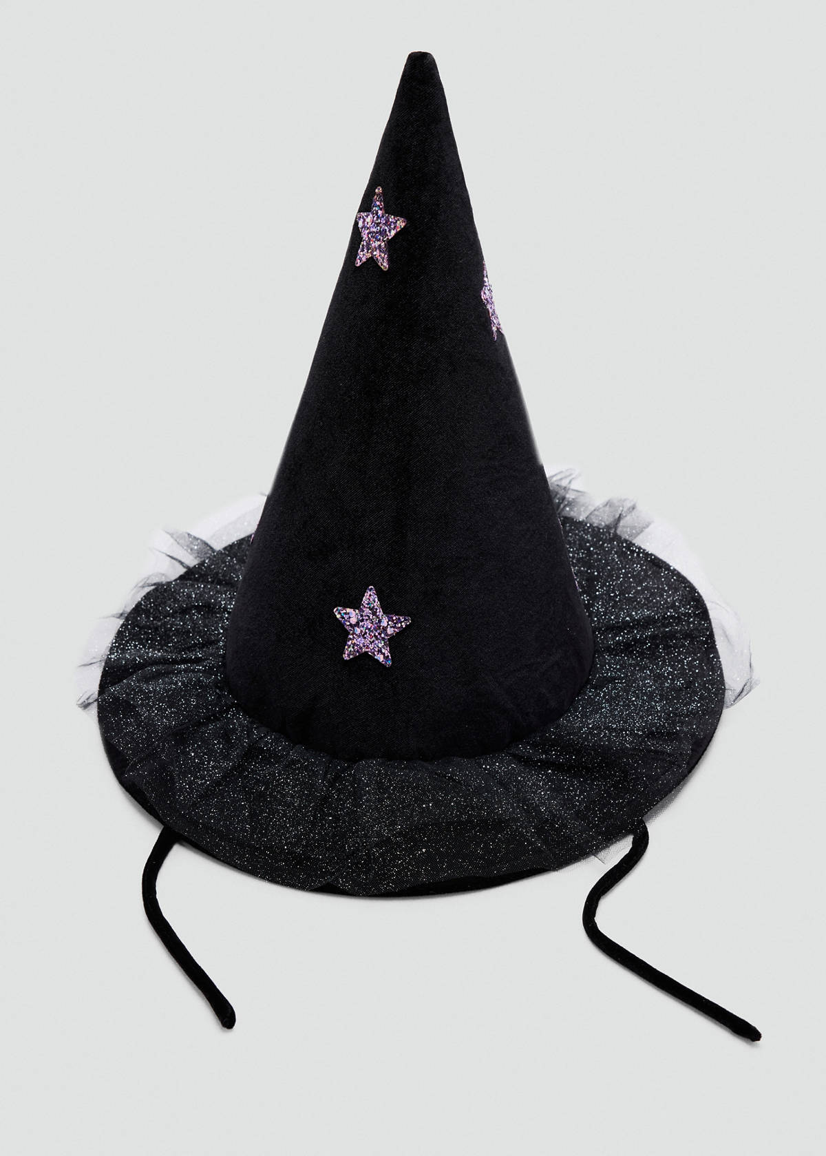 Witch hat with tulle stars — Black