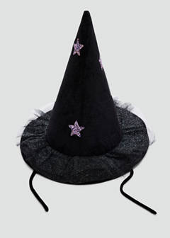 Witch hat with tulle stars — Black 3