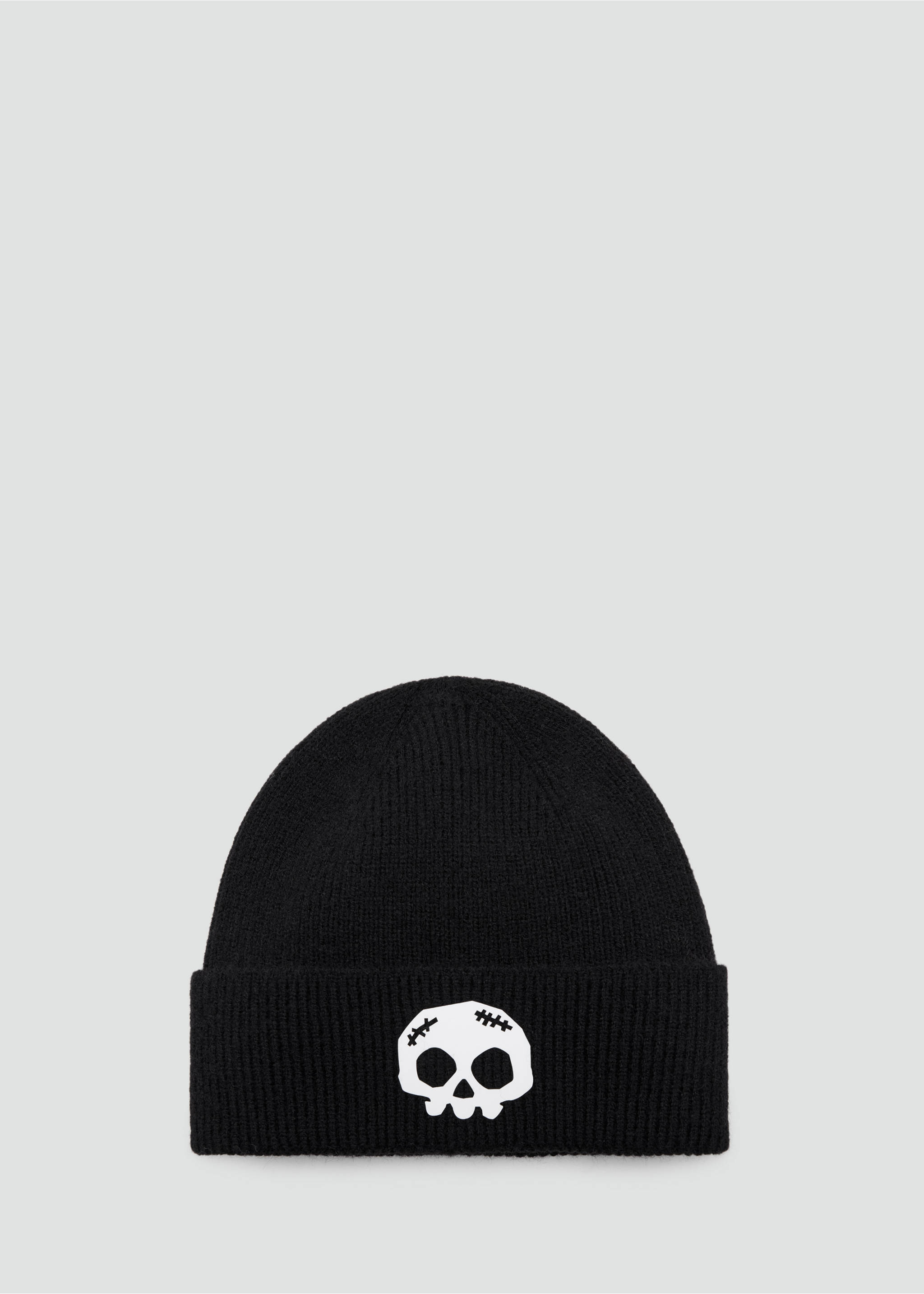 Ribbed beanie with raised detail - Article without model, Black. Ref: 37067122-00.