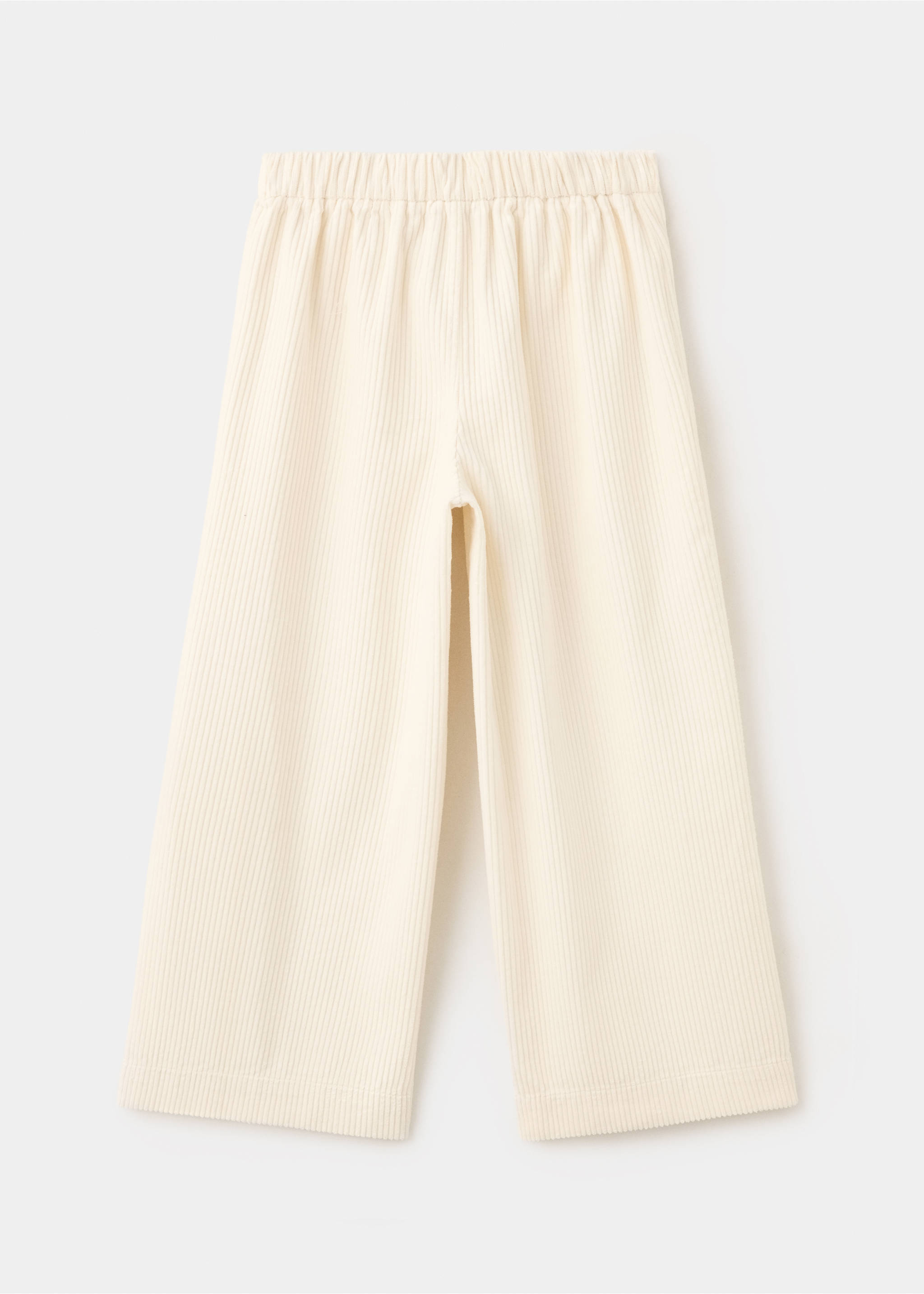 Back view of off-white corduroy trousers with an elasticated waist., Ecru. Ref: 37067123-00.