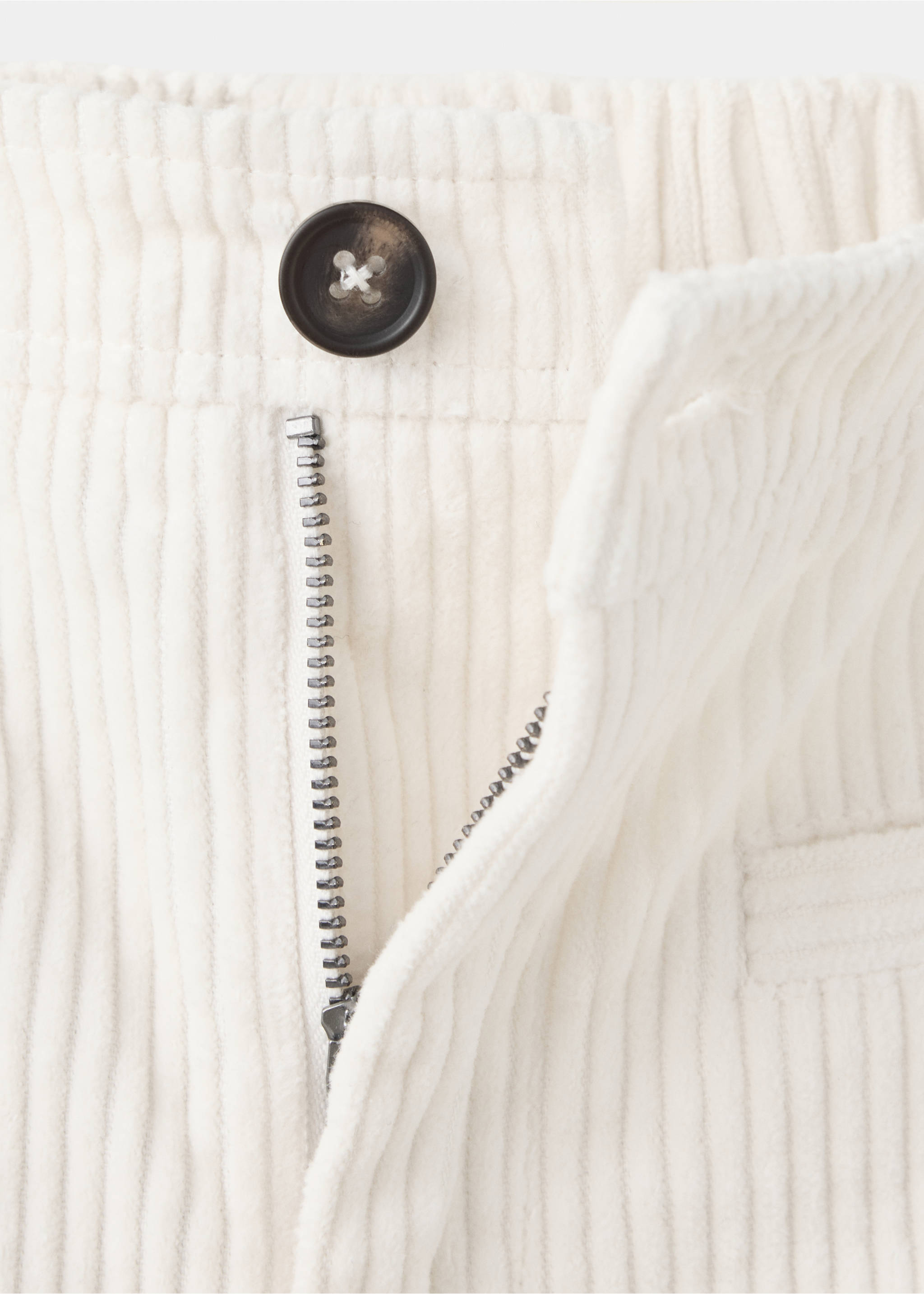 Cotton corduroy trousers - Details of the article 8, Beige. Ref: 37067123-00.