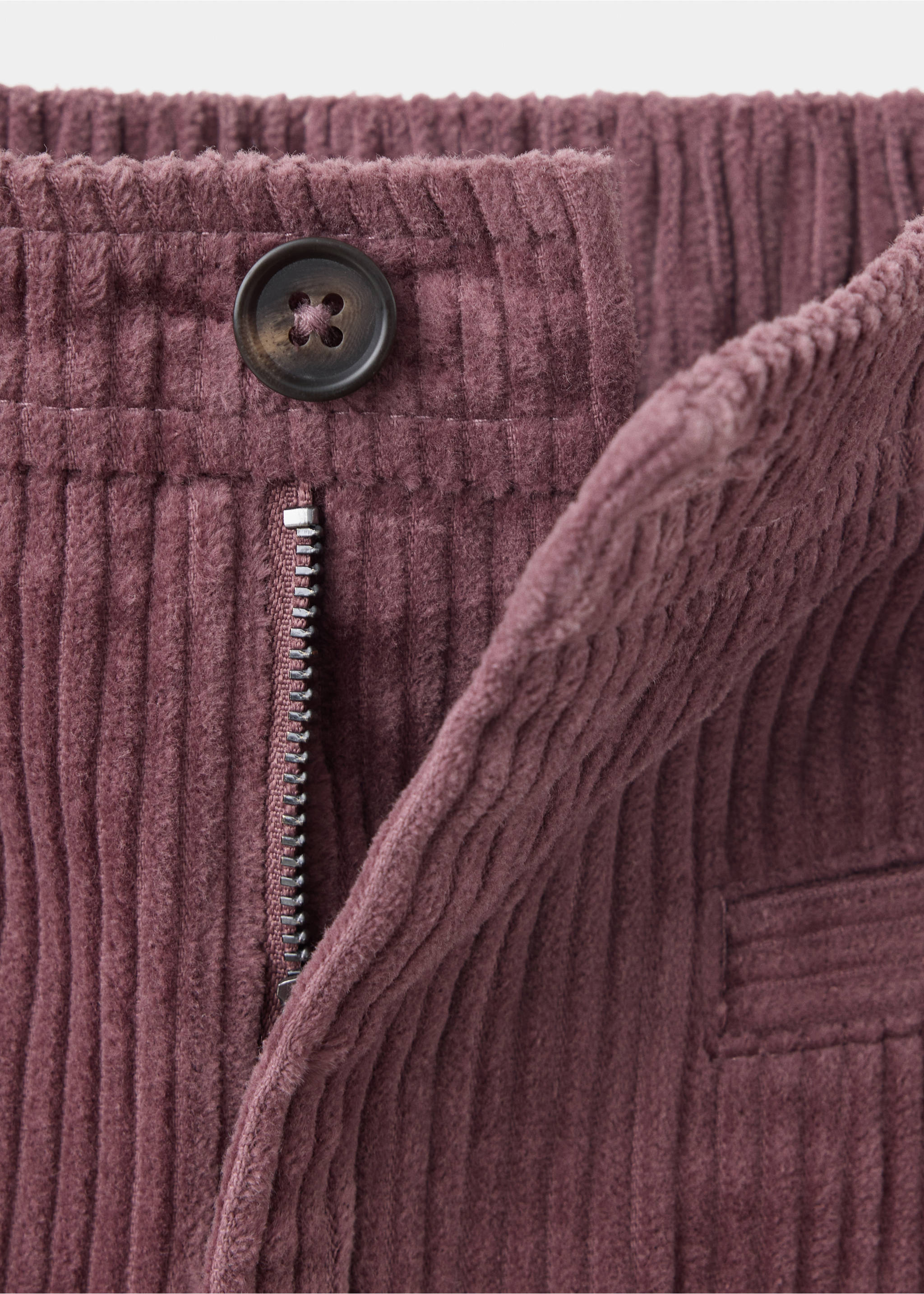 Cotton corduroy trousers - Details of the article 8, Light/Pastel Purple. Ref: 37067123-00.