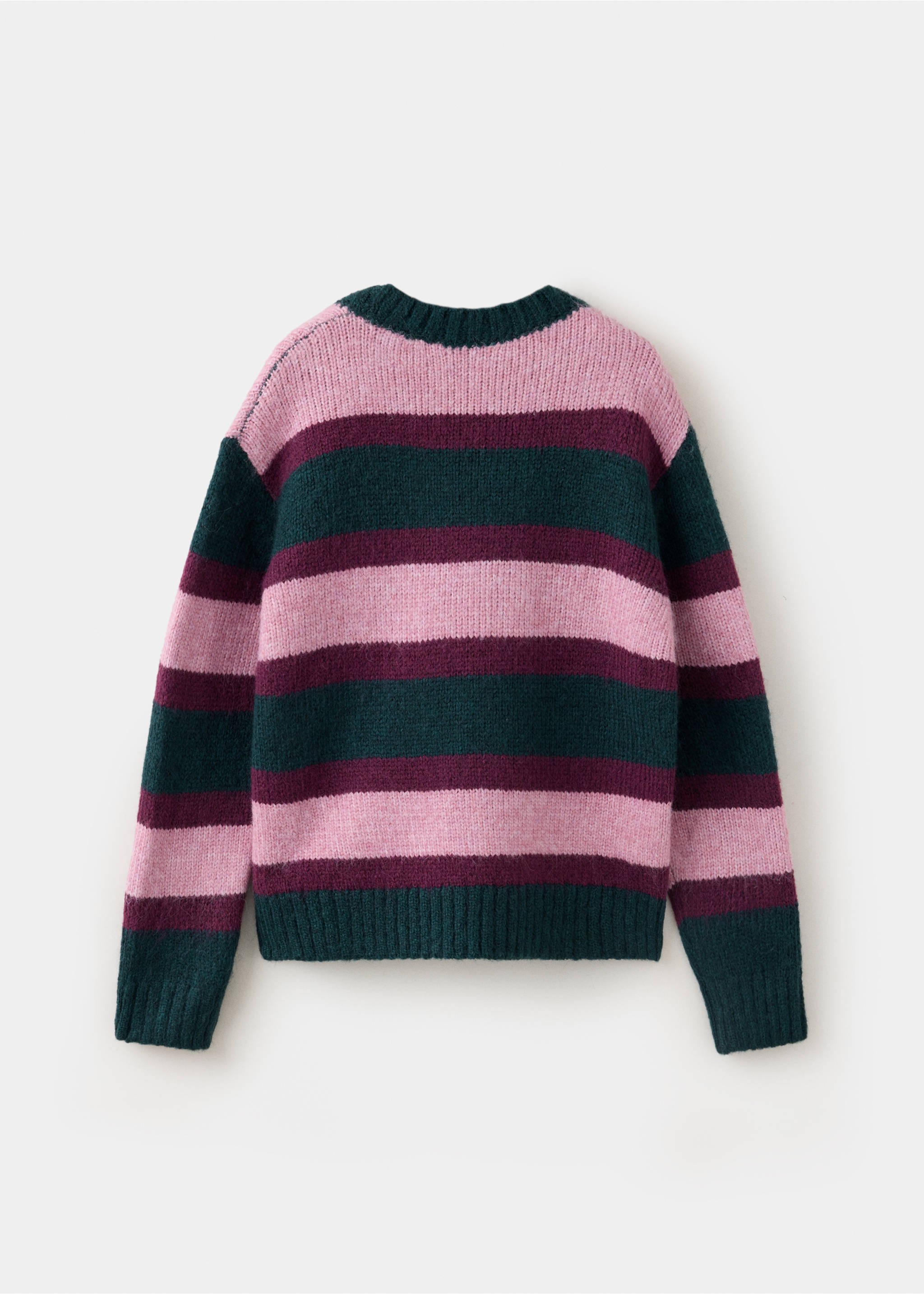 Knit striped sweater - Reverse of the article, Dark Green. Ref: 37067124-00.