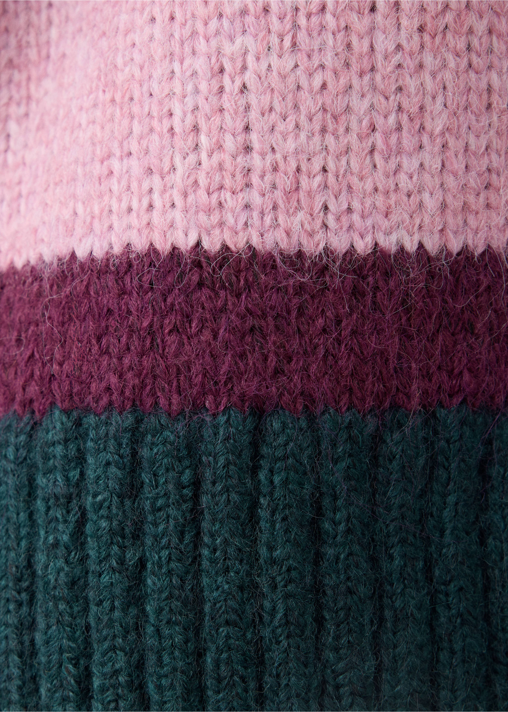 Knit striped sweater - Details of the article 0, Dark Green. Ref: 37067124-00.