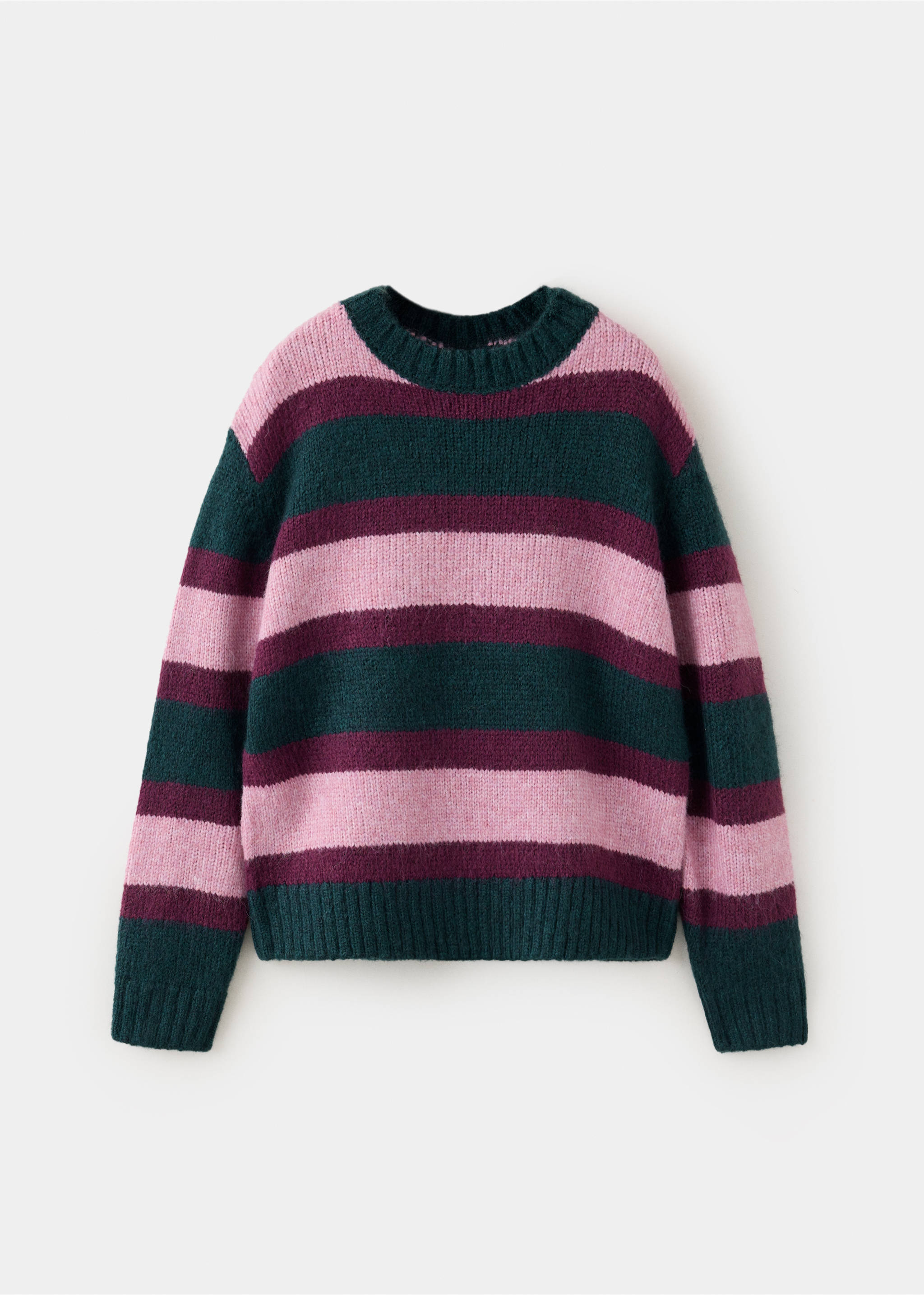 Knit striped sweater - Article without model, Dark Green. Ref: 37067124-00.
