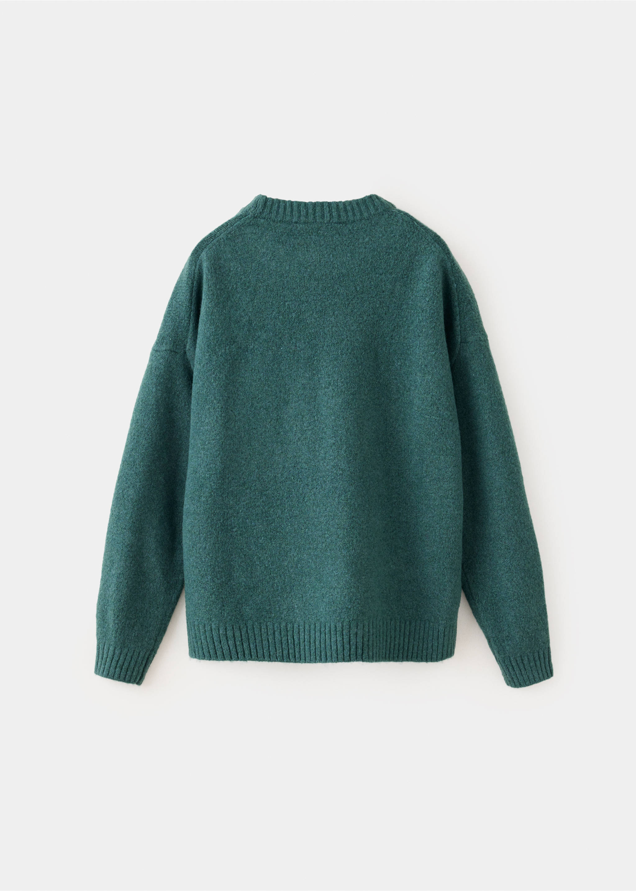 Pull en maille détail imprimé - Verso de l’article, Vert foncé. Ref: 37067128-00.