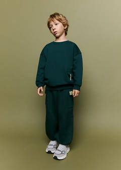 Pocket cotton sweatshirt — Dark Green 2