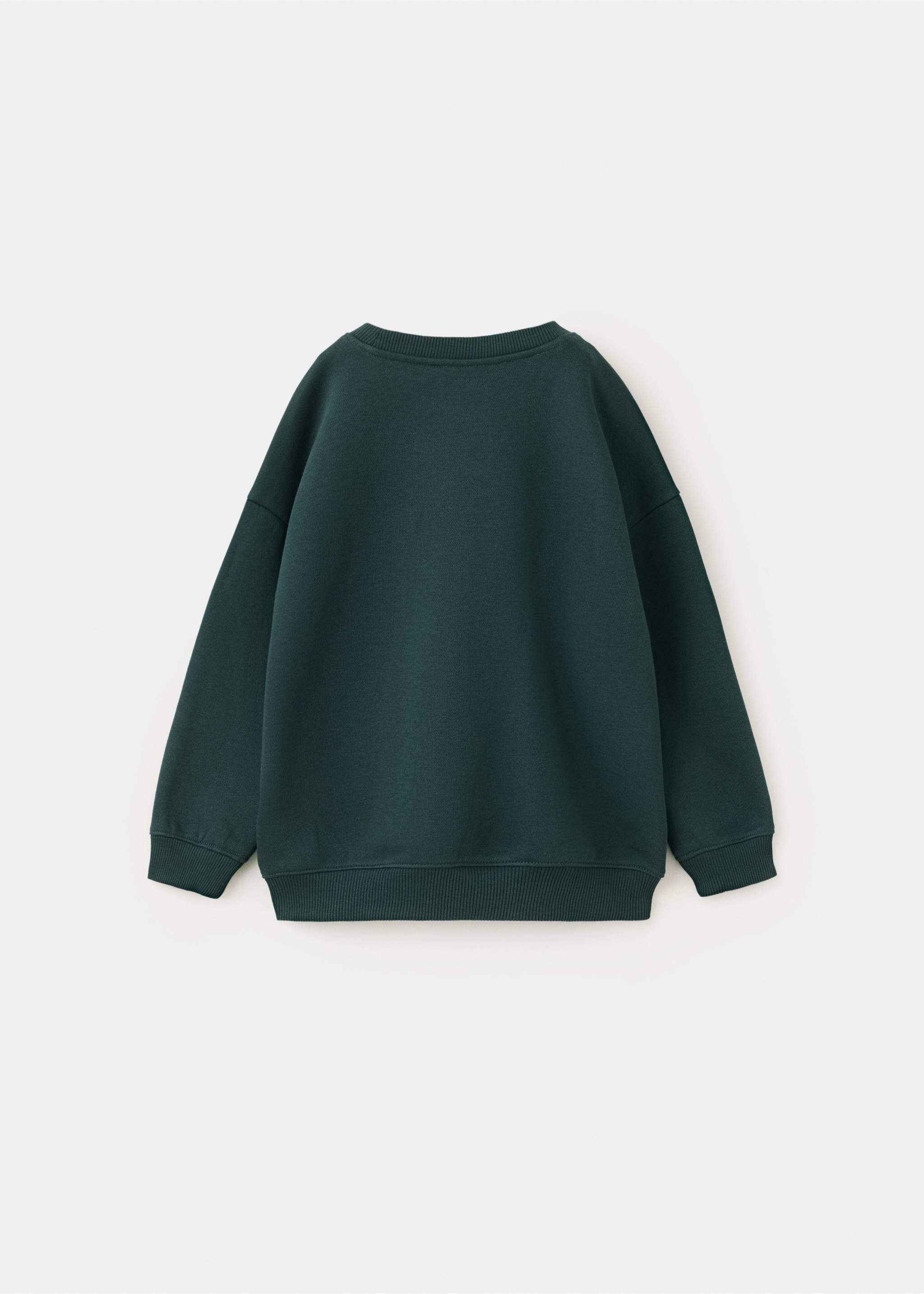 Pocket cotton sweatshirt - Reverse of the article, Dark Green. Ref: 37067129-00.