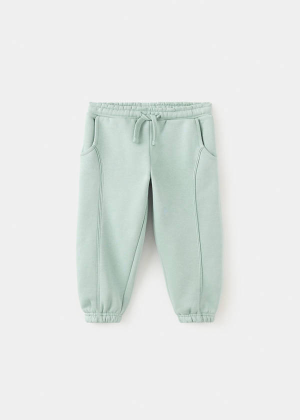 Elastic cotton joggers — Pastel Green