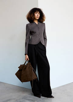 Suede drawstring bag — Chocolate 2